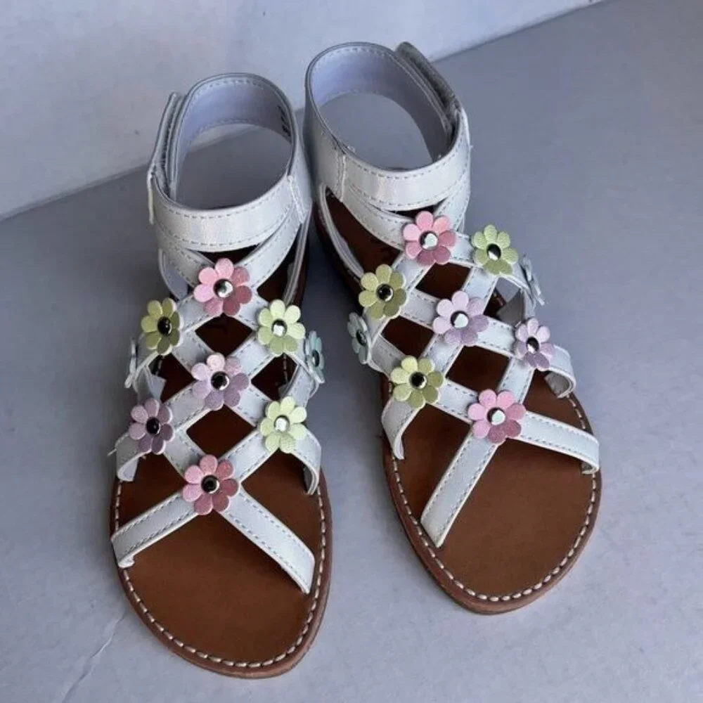 Rachel Shoes peony‎ white floral sandals